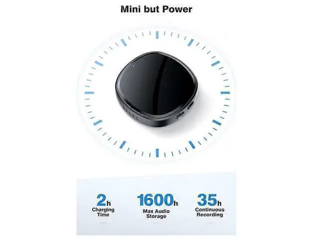 Alt view image 3 of 5 - Ecocleanpath 128GB Voice Activated Recorder with Speaker, DSP Noise Cancelling, MP3 Audio for Lectures & Meetings (Black)