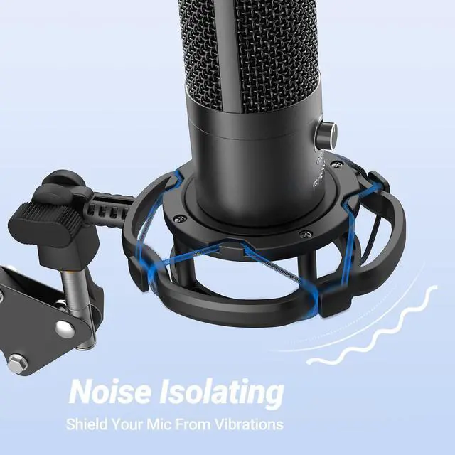 Alt view image 2 of 6 - Deuninker Shock Mount Holder for Microphone, Vibration Reduction and Noise Elimination, with Thumbscrew, Pivot mount, Suitable for Desk Stand and Boom Arm
