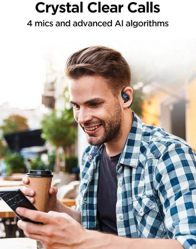 Alt view image 5 of 7 - Deuninker Open-Ear Headphone Wireless Bluetooth - S31 Open Earbuds, Ergonomic Ear Hook, Balanced Sound, IPX5 Waterproof, 30H Playtime, Bluetooth 5.3, Crystal-Clear Calls for Driving Running Workout
