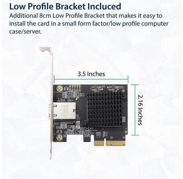 Alt view image 2 of 6 - Syba 1 Port 10 Gigabit Ethernet Network Card - PCIe x4 10Gb 10GBASE-T NIC AQTION AQC107-10Gbps Ethernet PCI-Express x4 Adapter SD-PEX24055