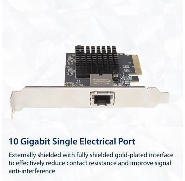 Alt view image 5 of 6 - Syba 1 Port 10 Gigabit Ethernet Network Card - PCIe x4 10Gb 10GBASE-T NIC AQTION AQC107-10Gbps Ethernet PCI-Express x4 Adapter SD-PEX24055