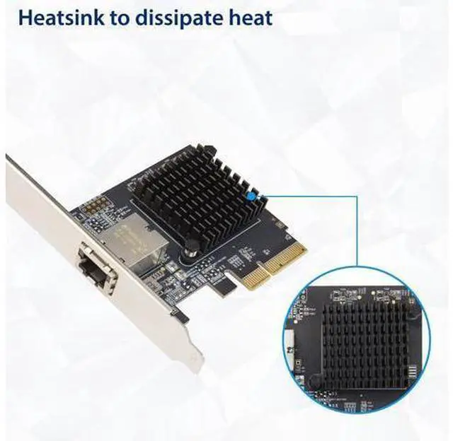 Alt view image 4 of 6 - Syba 1 Port 10 Gigabit Ethernet Network Card - PCIe x4 10Gb 10GBASE-T NIC AQTION AQC107-10Gbps Ethernet PCI-Express x4 Adapter SD-PEX24055