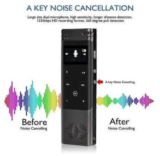 Alt view image 4 of 5 - Ecocleanpath Professional Voice Activated Digital Audio Recorder with Noise Cancelling, 8GB USB Pen MP3 (Black)