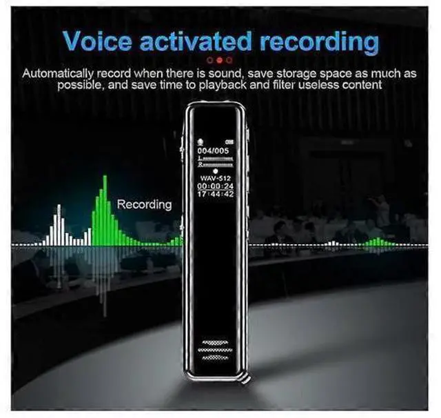 Alt view image 3 of 5 - Ecocleanpath 32GB Digital Voice Recorder Pen, USB Dictaphone with Clear Microphone & Timestamp, Rechargeable Black