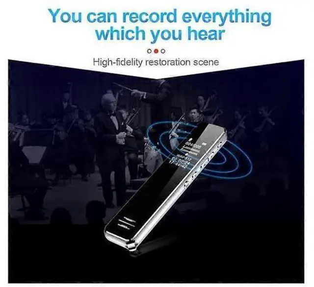 Alt view image 2 of 5 - Ecocleanpath 32GB Digital Voice Recorder Pen, USB Dictaphone with Clear Microphone & Timestamp, Rechargeable Black