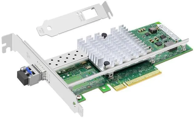 Main image of Buacoz 10GB PCI-E X8 Fiber Optic Network Card, Single SFP+ Port,with Intel 82599 Chip X520-SR1 Ethernet Adapter Server Support Windows Server/Linux/VMware(with 1 Piece Multi-Mode Optical Module)