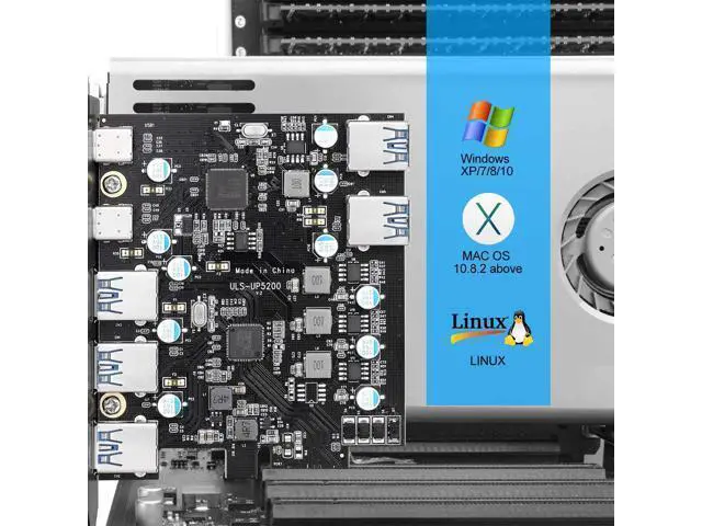 Alt view image 5 of 7 - PCIe Gen3 x2 USB 3.2/3.1 Card ASM3142- PCI Express to 4-Port Type C HUB Internal Expansion Card Controller Adapter PCI Express Card Desktop PC Support Multiple INs