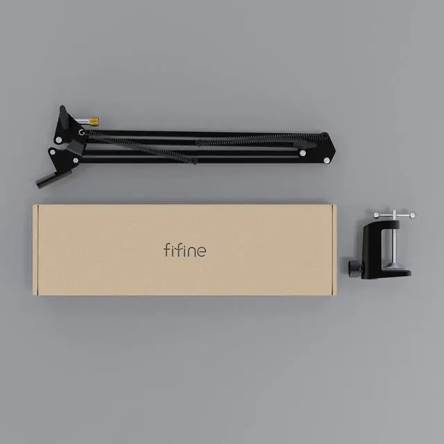 Alt view image 7 of 7 - Deuninker Microphone Arm Stand, FIFINE Suspension Boom Scissor Mic Stand with Heavy Duty Clamp, 3/8" to 5/8" Adapter, for Voice-Over, Gaming, Recording, Studio, Home Office (CS1)