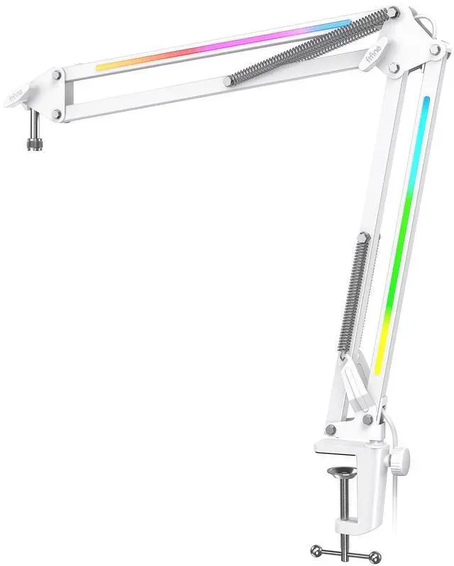 Main image of Deuninker Microphone Boom Arm, Heavy Duty Mic Arm with Controllable RGB Light,C-Clamp,Gaming Desktop Mic Mount Capacity for AM8,Studio Podcasting,Recording,Streaming-BM38W