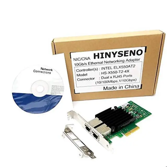 Alt view image 5 of 5 - HINYSENO Dual Port 10GbE RJ-45 PCI-Express x 4 Gigabit Ethernet Server Adapter Dual Port Network Interface Controller Card for X550 Chipset, Compare to Intel X550-T2