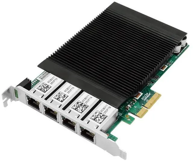 Main image of Jeirdus NIC Gigabit - for Intel I350AM4 Chip Quad RJ45 PoE Ethernet Server Converged Network Adapter I350-T4, PCI Express 2.1 x4, Power Over Ethernet, Interface Card