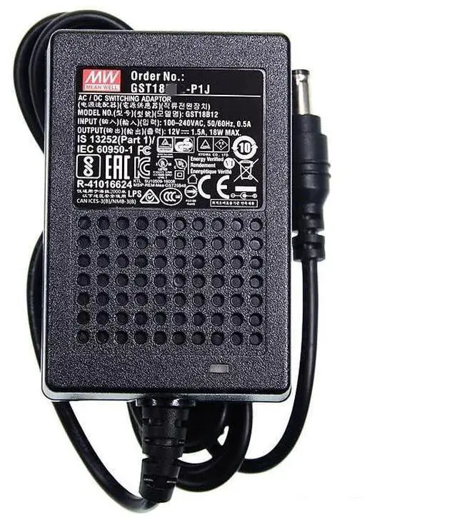 Main image of GST Series 18W 12V 1.5A Power Supply Adapter, GST18B12-P1J 2 Pin Ac Input Interface Desktop Industrial Adapter Switching Power Supply