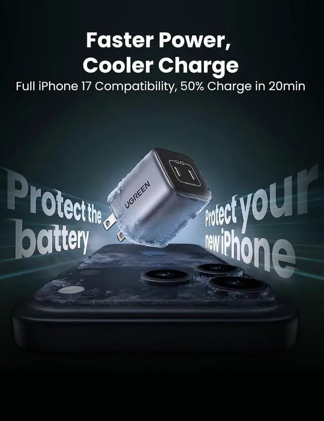 Alt view image 2 of 7 - 45W USB C Charger for iPhone 17 Nexode 2 Port GaN Foldable PPS Wall Charger Block Support Super Fast Charging 2.0 for Galaxy S25/S24 iPhone 17/16/15 iPad MacBook Steam Deck (Black)