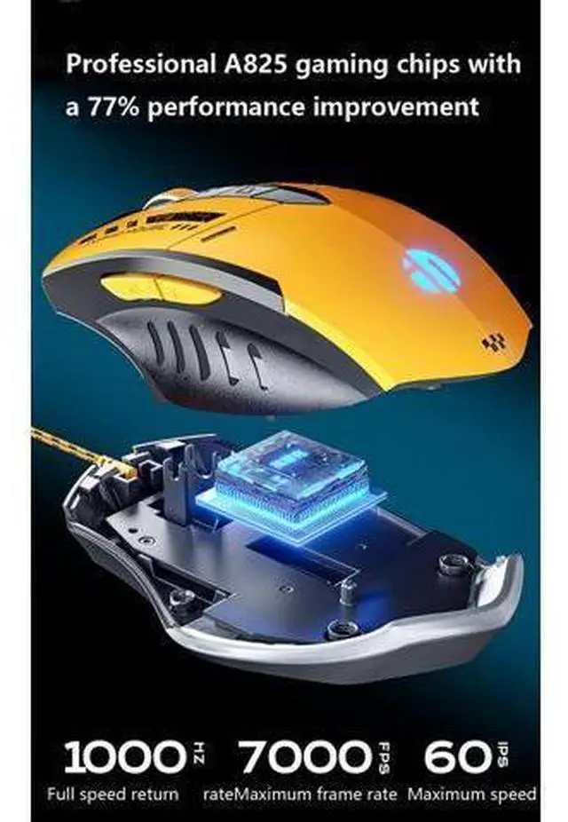 Alt view image 3 of 6 - WSIRAK W6 Wired Mouse E-sport Gaming Mouse RGB LED Backlight Mechanical Mouse For Laptop Computer Office Home Gamers