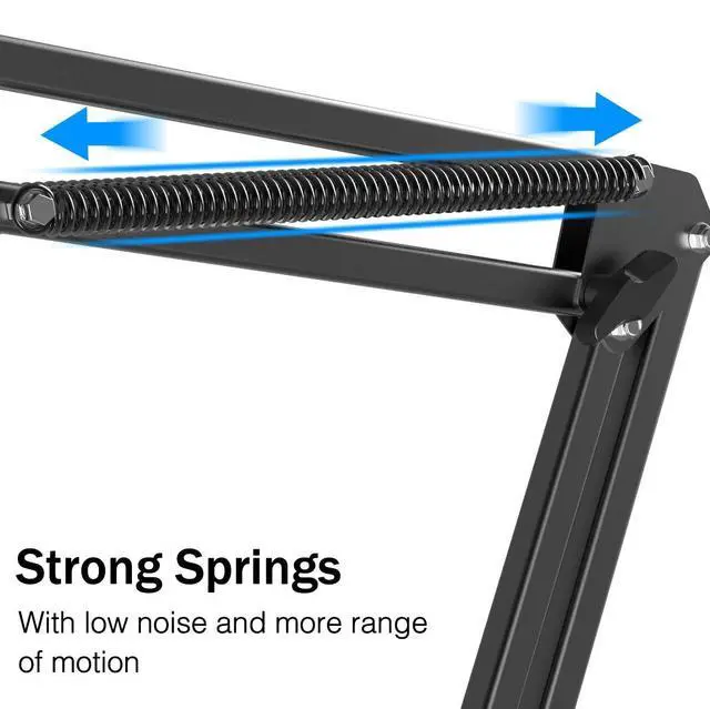 Alt view image 4 of 7 - Deuninker Microphone Boom Arm Stand Kit, Suspension Boom Scissor Mic Stand with Desk Clamp, 3/8 to 5/8 Adapter for Recording, Gaming, Podcasting, Home Studio Office-CS1 (Black+White)