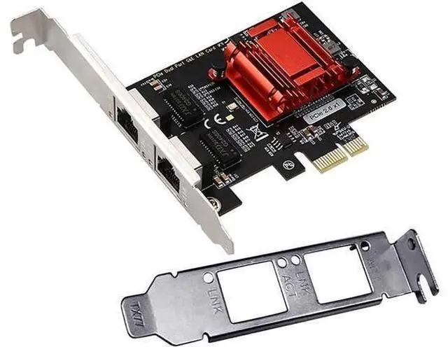 Main image of Dual-Port PCIe Gigabit Network Card 1000M PCI Express Ethernet Adapter with In-tel 82575/82576 Two Ports LAN NIC Card for Support PXE for Windows/Windows Server/Linux/Freebsd/DOS with Low Profile