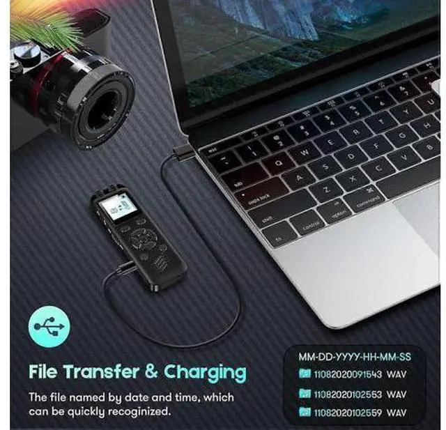 Alt view image 5 of 5 - Ecocleanpath 32GB Digital Voice Recorder with Playback & External Mic - Clear Lecture & Meeting Recording