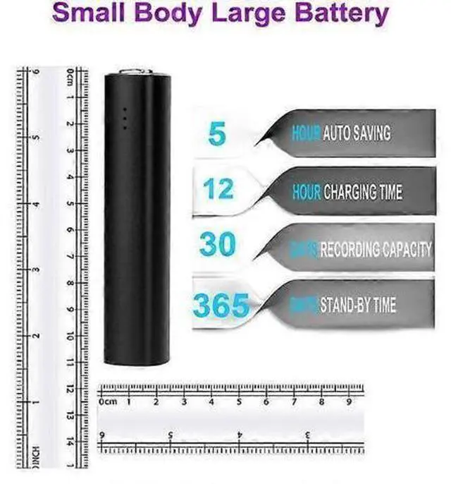Alt view image 2 of 5 - Ecocleanpath 16GB Magnetic Voice Recorder, 20-Day Battery Life, 450H Recording, Voice Activated, Black