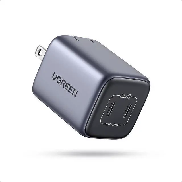Main image of 45W USB C Charger Nexode 2 Port GaN Foldable PPS Wall Charger Block Support Super Fast Charging 2.0 for Galaxy S24 Ultra/Note 20 iPhone 16/15/14 iPad MacBook Steam Deck (Black)