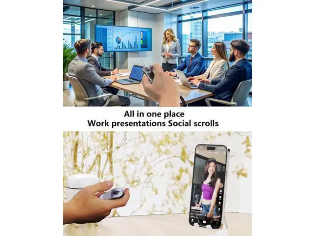 Alt view image 3 of 7 - Air Mouse for PC/iOS/Android with Touchpad Rechargeable Wireless Presentation for PPT Pointer Bluetooth 2.4G Remote Control for PowerPoint/Keynote/Tiktok/Camera/Kindle App (Silver)
