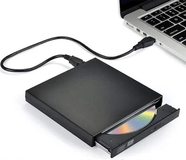 Alt view image 5 of 8 - External CD DVD Drive, USB 2.0 Slim Protable External CD-RW Drive DVD-RW Burner Writer Player for Laptop Notebook PC Desktop Computer, Black