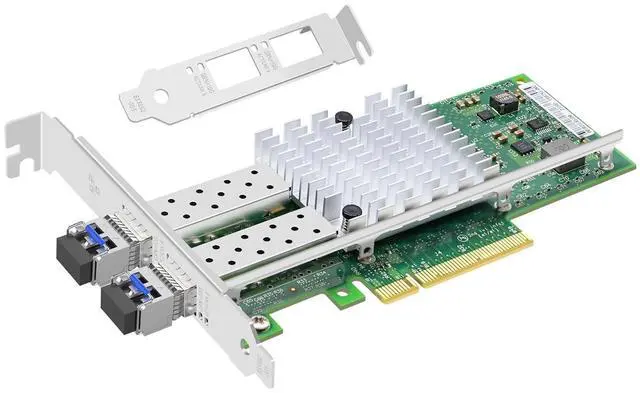 Main image of Buacoz 10Gb PCI-E X8 Dual SFP+ Port Fiber Fiber Optic Network Card,(with 2 Piece Single Mode Optical Module) with Intel 82599 Chip - X520-LR2 Ethernet Server Adapter Support Windows/Linux/VMware