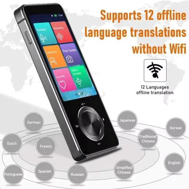 Alt view image 6 of 6 - QURO M9 Smart Portable Translator Upgrade Instant Voice Interpreter Supports 16 Offline Languages in Real-time WiFi Connectivity