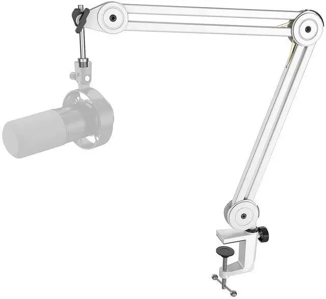Main image of Deuninker Microphone Boom Arm Stand, Metal Heavy Duty Mic Stand, Scissor Suspension Adjustable Boom Arm for Podcast Recording Streaming Gaming, with Desk Clamp, 5/8" Screw, Cable Ties-BM63 White