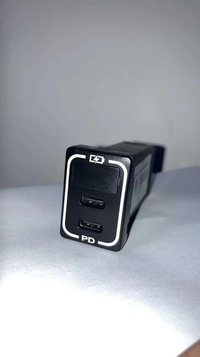 Alt view image 4 of 5 - QURO Car Socket 2Ports Car Charger Type-c 2PD Quick Charger with Voltage Led Display Dual PORT Phone DVR MP3 Adapter for Toyota