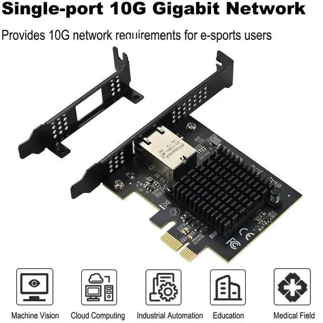 Alt view image 6 of 6 - Quantum PCIe4.0 X1 10G Ethernet Card AQC113 Chip 10/5/2.5G Multi-Speed RJ45 Port for Gaming PC Virtual Storage Server Bulk OEM/ODM