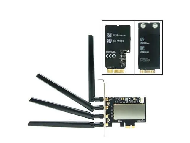 Alt view image 3 of 5 - for Broadcom BCM94331 BCM94360CD BCM943602CDAX BCM943602CS WLAN Card Desktop PCI-E Converter Adapter for WiFi Card