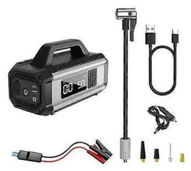 Main image of Ecocleanpath QB05 Portable Air Compressor: Tire Inflator for Car, Bike, Ball & Power Bank (Grey)