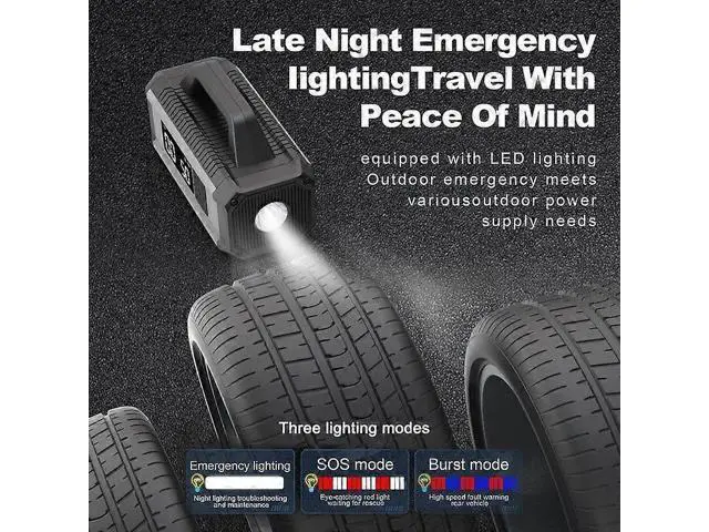 Alt view image 5 of 5 - Ecocleanpath QB05 Portable Air Compressor: Tire Inflator for Car, Bike, Ball & Power Bank (Grey)