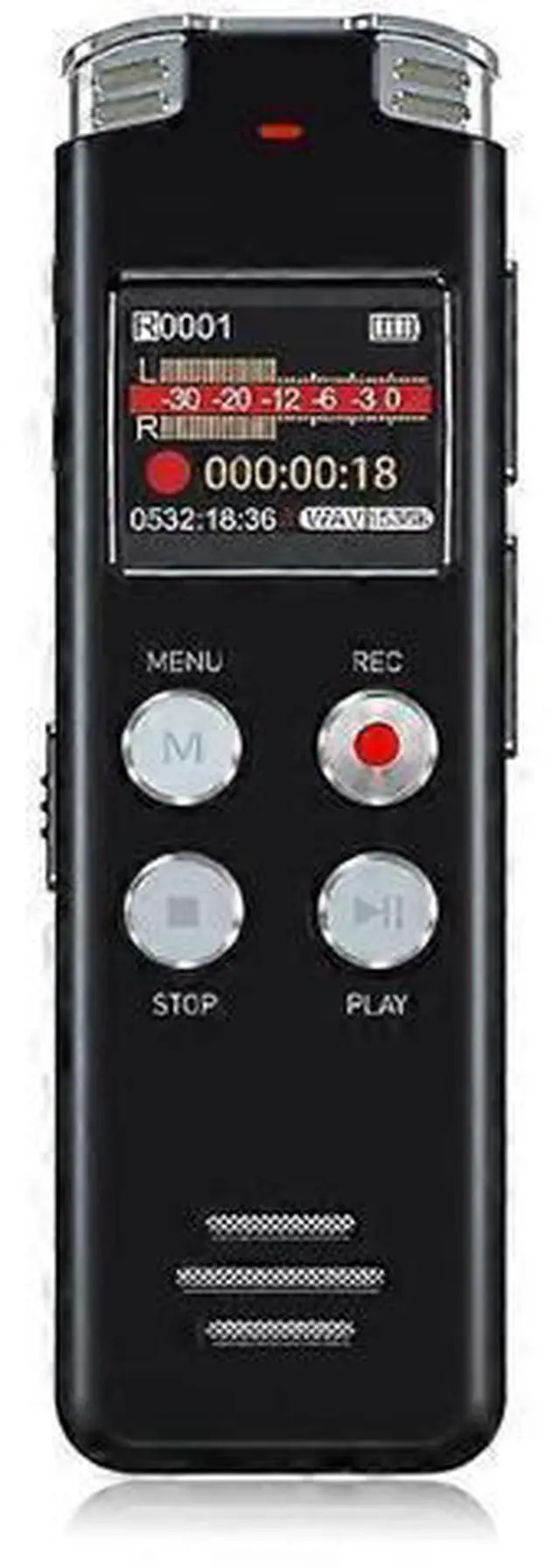 Main image of Ecocleanpath 32GB Voice Activated Digital Recorder | USB Rechargeable Dictaphone with MP3 Playback (Black)