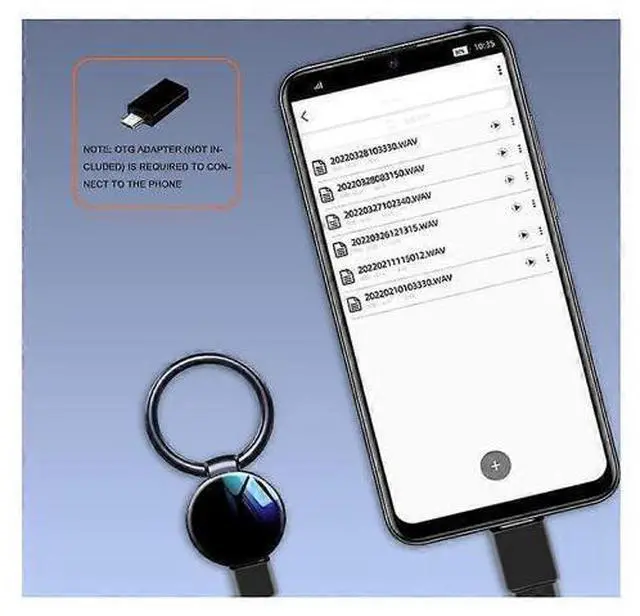 Alt view image 5 of 5 - Ecocleanpath 32GB Black Voice Activated Recorder with Noise Reduction, Keyring MP3 Recorder for Easy Portable Recording
