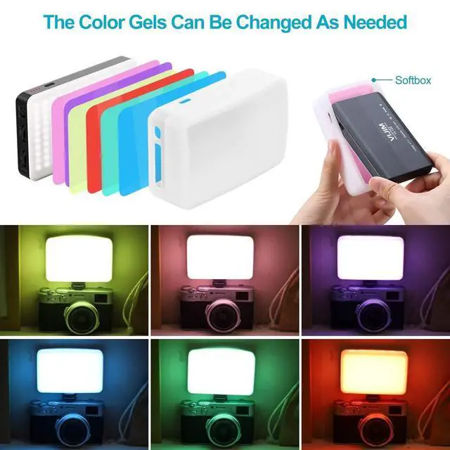 Alt view image 3 of 7 - Deuninker VL120 LED Video Light on Camera, 6 Color Filters Mini Rechargeable LED Photography Camera Lighting Panel 3200K-6500K Bi-Color Dimmable, CRI95+, 3100mAh Battery Fill Light for Nikon Sony DSLR