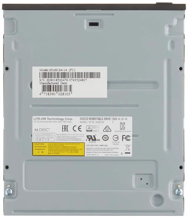 Alt view image 4 of 4 - Lite-On 24X SATA Internal DVD+/-RW Drive Optical Drive IHAS124-14