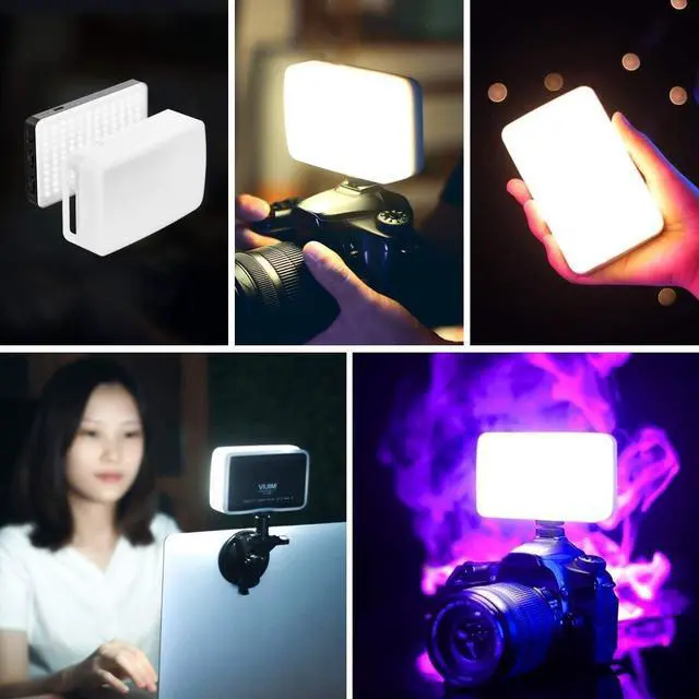Alt view image 5 of 7 - Deuninker VL120 LED Video Light on Camera, 6 Color Filters Mini Rechargeable LED Photography Camera Lighting Panel 3200K-6500K Bi-Color Dimmable, CRI95+, 3100mAh Battery Fill Light for Nikon Sony DSLR
