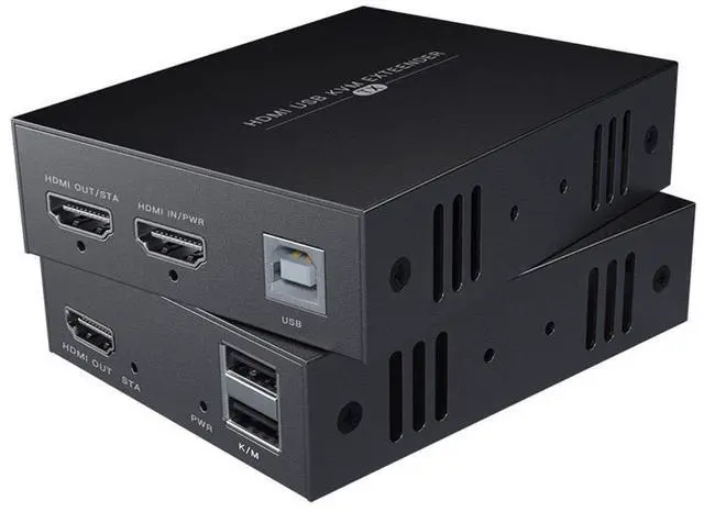 Main image of Ennovor HDMI KVM USB Extender Transmit 1080p HD Video Over Cat5e/6 Ethernet Cable 50m (164ft) for Mouse and Keyboard Control Remote Signals