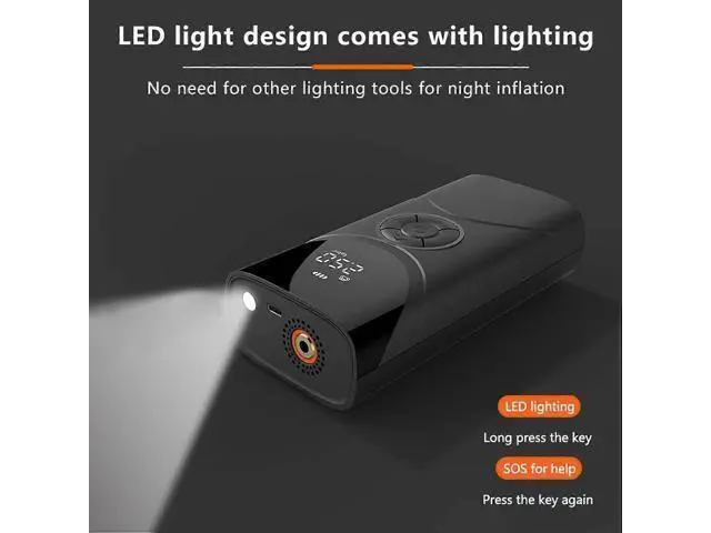 Alt view image 5 of 5 - Ecocleanpath Portable Air Compressor with LED Digital Display, 150PSI Tire Inflator for Cars, Bikes, Motorcycles