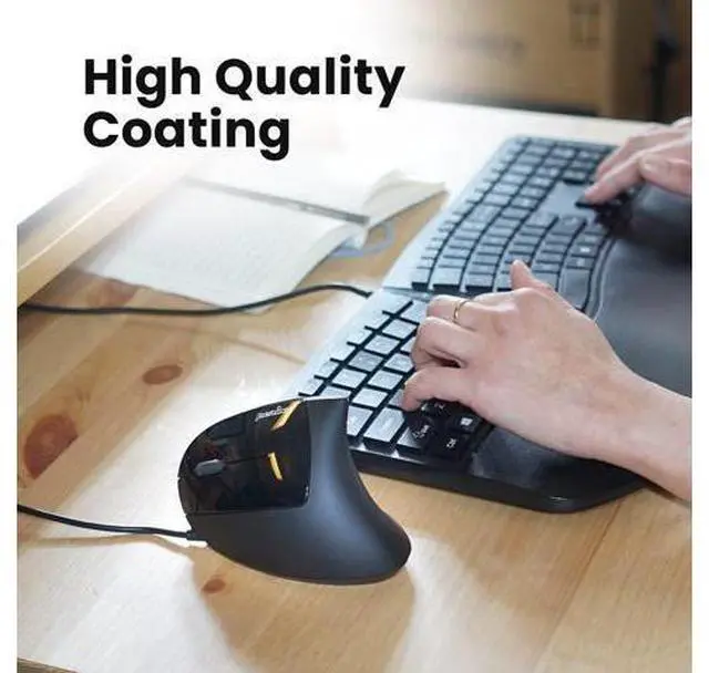 Alt view image 4 of 7 - Perixx Perimice-513L Wired Vertical Ergonomic Mouse with 2 DPI, 6 Button Optical Ergo Mouse with 2 Level DPI Switch 1000 1600, Left Handed, Black