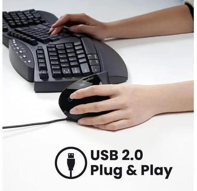 Alt view image 7 of 7 - Perixx Perimice-513L Wired Vertical Ergonomic Mouse with 2 DPI, 6 Button Optical Ergo Mouse with 2 Level DPI Switch 1000 1600, Left Handed, Black