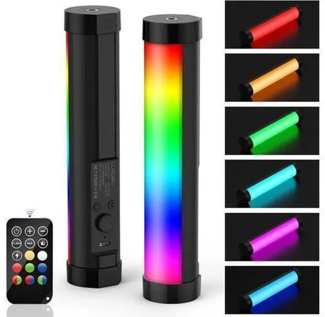 Main image of LUXCEO Handheld Light Wand, Multicolor RGB LED Video Light for Photography, 2000mAh Rechargeable Mini Light Stick for Video Shooting Professional Tube Lights with Magnetic for YouTube, TikTok(Black)