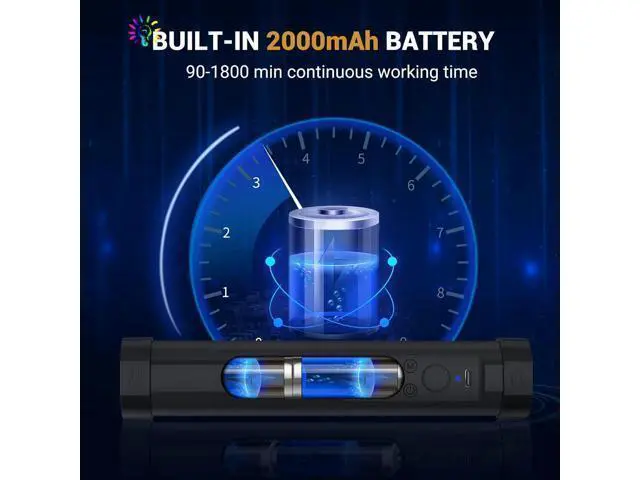 Alt view image 6 of 7 - LUXCEO Handheld Light Wand, Multicolor RGB LED Video Light for Photography, 2000mAh Rechargeable Mini Light Stick for Video Shooting Professional Tube Lights with Magnetic for YouTube, TikTok(Black)