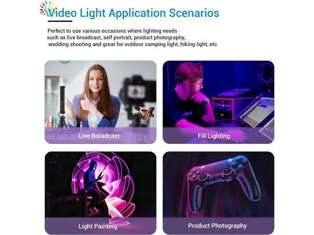 Alt view image 7 of 7 - LUXCEO Handheld Light Wand, Multicolor RGB LED Video Light for Photography, 2000mAh Rechargeable Mini Light Stick for Video Shooting Professional Tube Lights with Magnetic for YouTube, TikTok(Black)