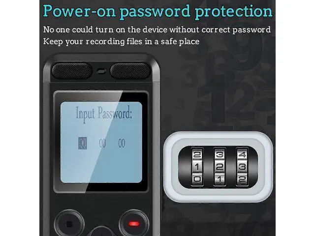 Alt view image 5 of 5 - Ecocleanpath E36 72GB Voice Activated Recorder for Lectures & Meetings, 5220H Battery, MP3 Player, Password Lock, Black