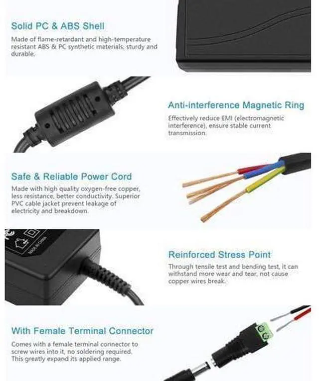 Alt view image 5 of 7 - 5V 5A AC to DC Power Supply Adapter Converter 5.5x2.5mm Plug AC 100V~240V Input for WS2812B WS2811 SK6812 LED Pixel Strip Light CCTV Camera Security System - OEM