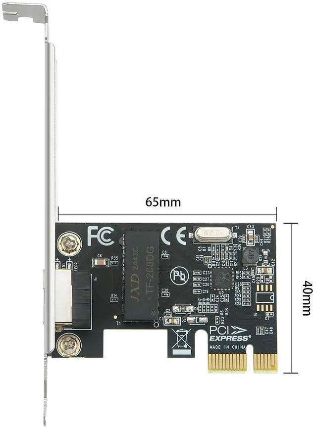 Alt view image 5 of 5 - Quantum Single Port Gigabit Ethernet PCI Express Wired Network Card 1000Mbps 1 RJ45 Port Lan Adapter NIC Realtek 8111 Chipset