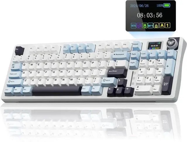 Main image of AULA S98 Pro Wireless Mechanical Keyboard,Smart Screen & Knob,Tri-Mode BT5.0/USB-C/2.4GHz Creamy Keyboard,Pre-lubed Linear Switches,Hot Swappable RGB Backlit Computer Gaming Keyboards