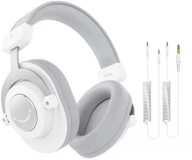 Main image of Deuninker Studio Monitor Headphones, Wired Over-Ear Computer Headphones with 3.5mm to 6.35mm Jack for Mixer/Amplifier/PC, Closed-Back Headset with Flexible Headband for Music Vocal Recording-H8 White